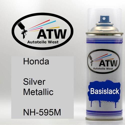 Honda, Silver Metallic, NH-595M: 400ml Sprühdose, von ATW Autoteile West.
